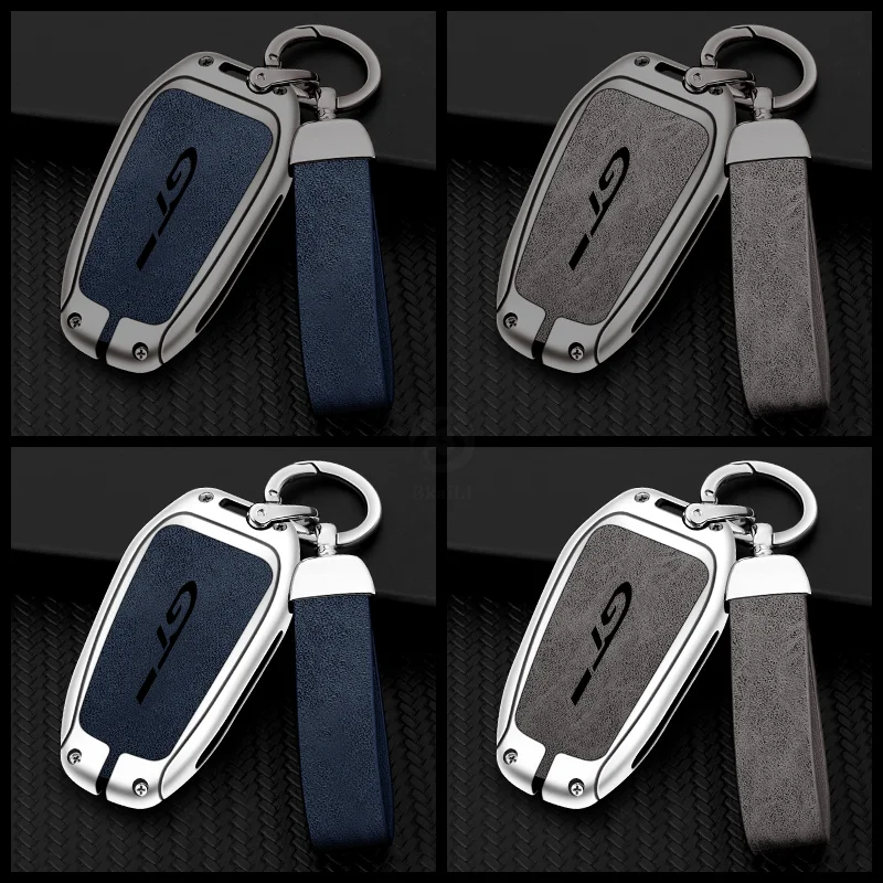 Car Zinc Alloy Key Case Bag For Peugeot GTLine 207 307 407 208 308 408 508 2008 3008 4008 5008 RCZ Car Key Chain Metal Key Shell