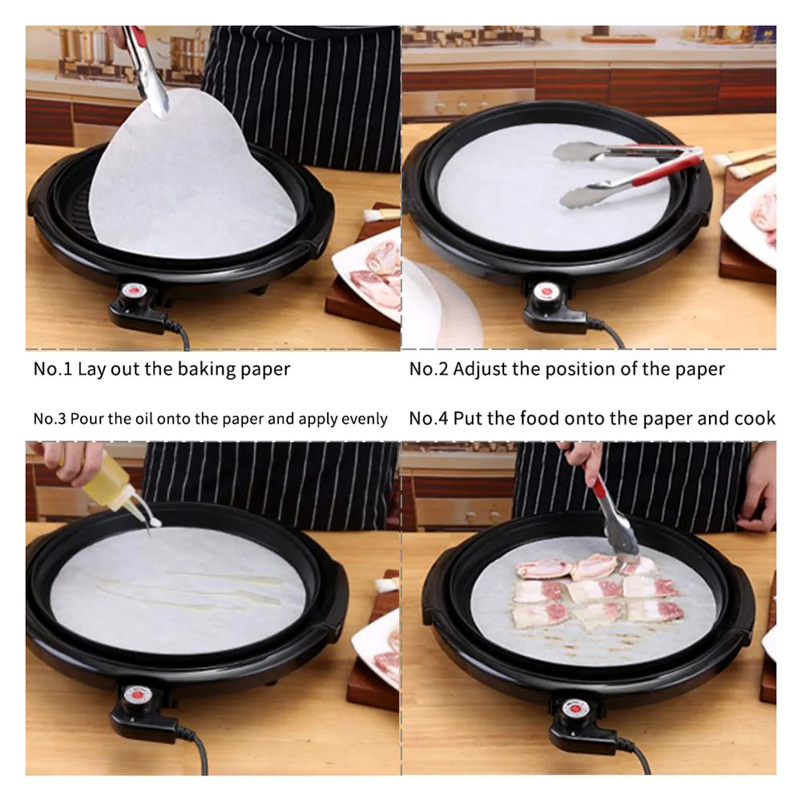 500Pcs Non-Stick Parchment Paper Kitchen Baking Sheets Oil Proof Waterproof Cake Cookie Baking Cooking Supplies