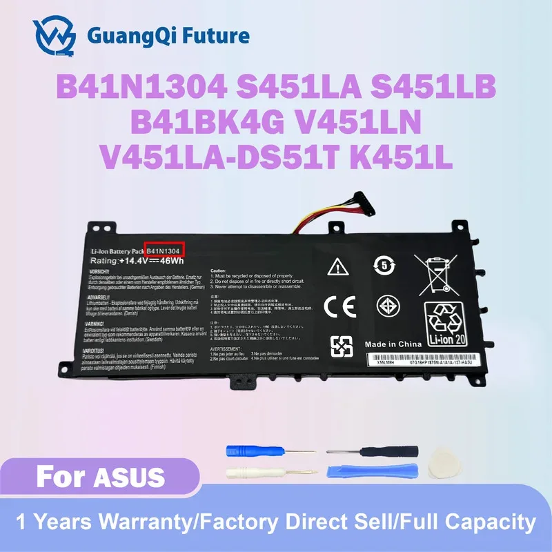 

14.4V 46Wh B41N1304 Laptop Battery For Asus VivoBook V451L V451LA V451LA-DS51T S451LA B41BK4G Series 4INP9/38/64 N