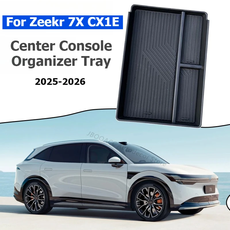 

For Zeekr 7X CX1E 2024 2025 2026 Car Center Console Under Organizer Tray Storage Box Central Console Sundries Armrest Organizer