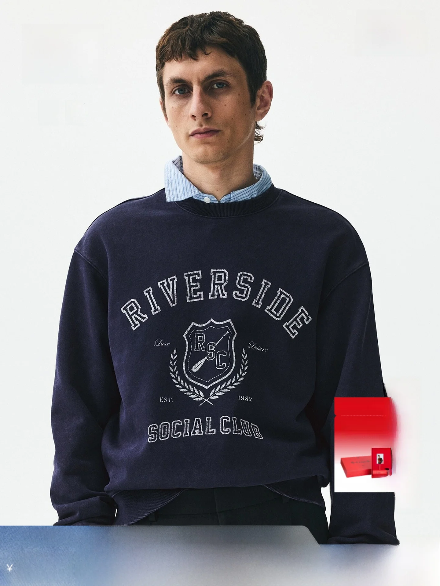 

Свитшот H&M свободного кроя с модным принтом и надписями, весенний повседневный пуловер с круглым вырезом, уличная мода, трендовый худи