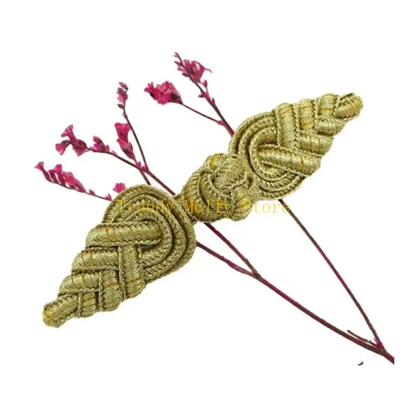 Vintage Cheongsam Pipa Knot Button Ornament - close-up view