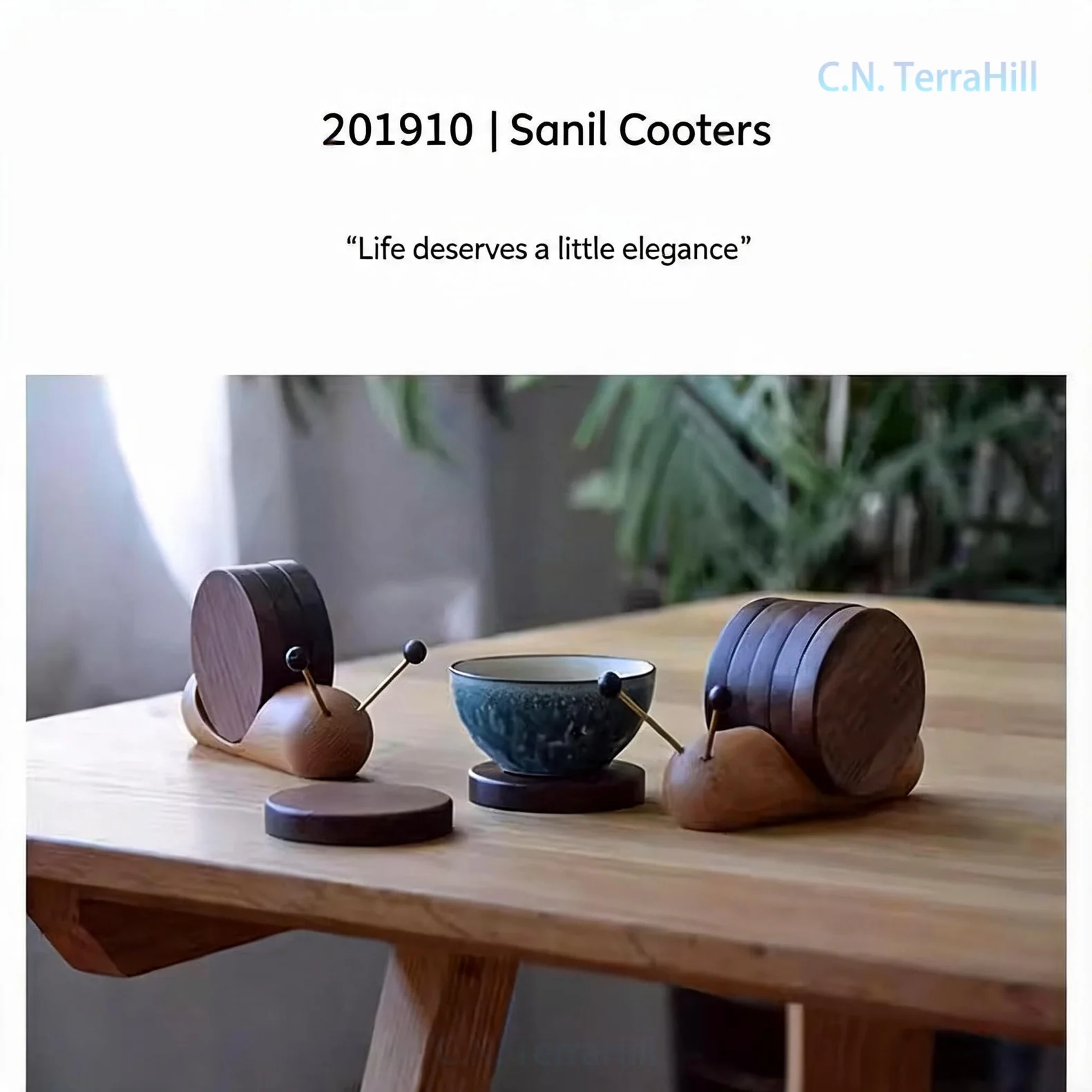Black Walnut Wood Snail Tea Coaster Teapot Mat Heat Insulation Pad for Tea Ceremony Table Decor Creative Gift