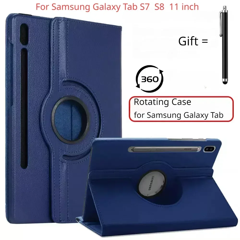 360 custodia rotante per Samsung Galaxy Tab S7 S8 11 S9 T870 X710 Tablet Cover Tab S5e A8 10.5 X200 A9 + plus A7 Lite8.7 S6 10.4 Case