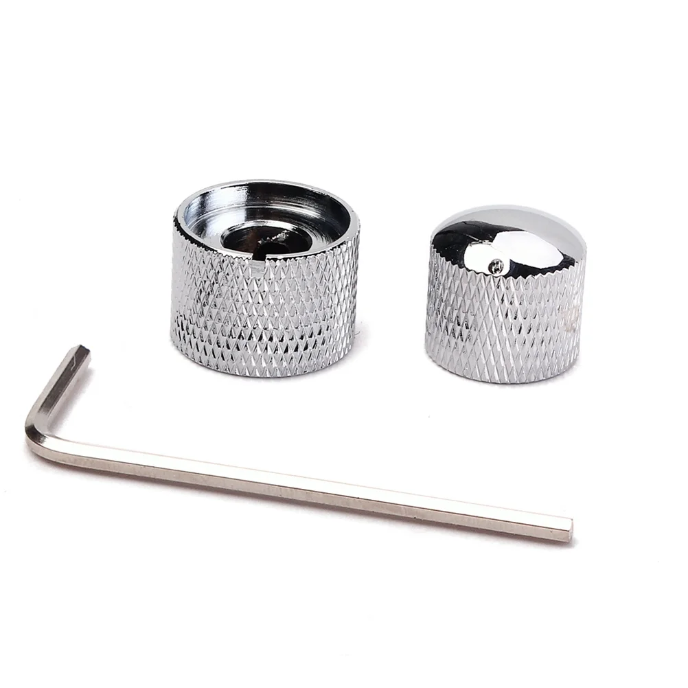 

2 in 1 Nickel Plated Dual Concentric Volume Tone Control Knobs Replacement for Electric Guitar Bass Guitar Knobs
