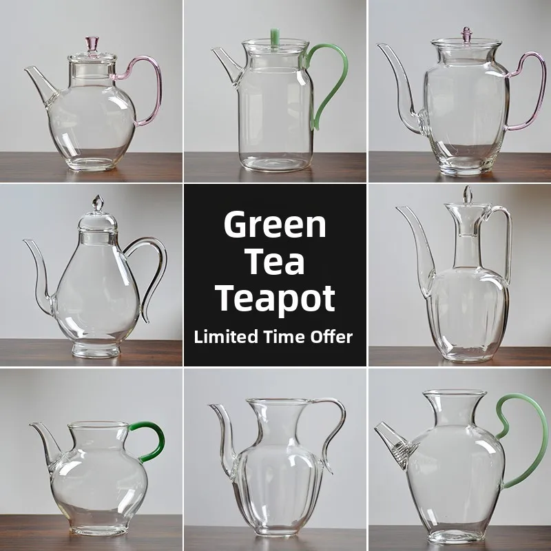 

Large Size Glass Green Tea Brewing Kettle Heat Resistant Handheld Tea Pot Tea Space Special Cassette Tea Brewing Tea Set