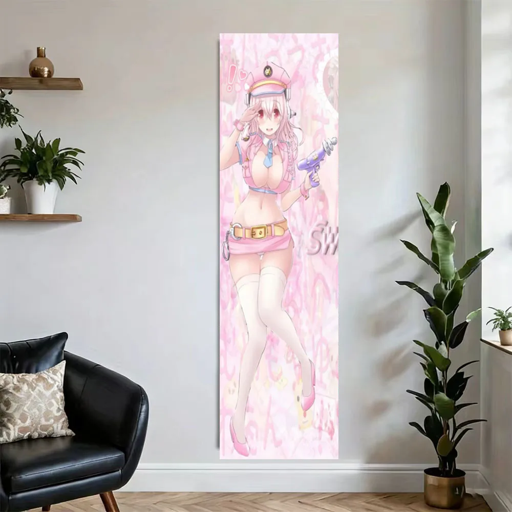 S-Super Sonico Tapestry Old-school Pink Anime Girl Tapestry Game Girls Large Long Tapestry Suitable For Bedroom Dorm Wall Decor