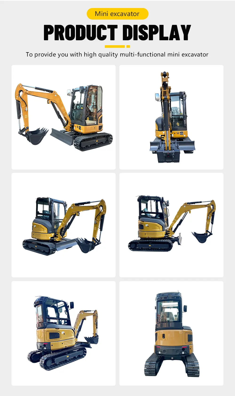 Hochwertiger 3,0-Tonnen-Hydraulik-Minibagger Baumaschine 2800KG Mikro-Bagger mit Kabine – Detail 4