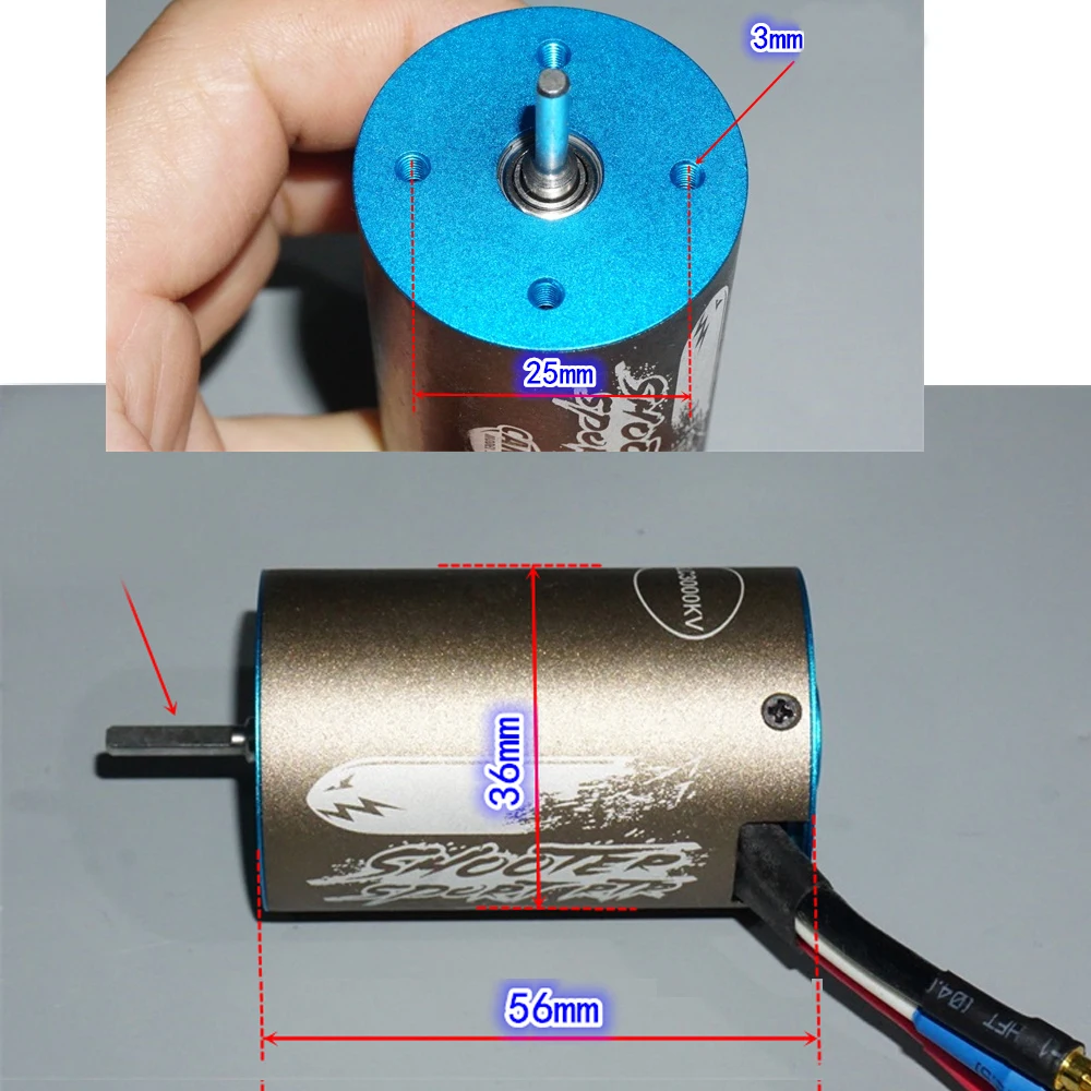 3656 7.4-12V 2.5A High Speed Brushless Motor Inner Rotor 3000KV Neodymium Strong Magnetic 22000-36000RPM Model Brushless Motor