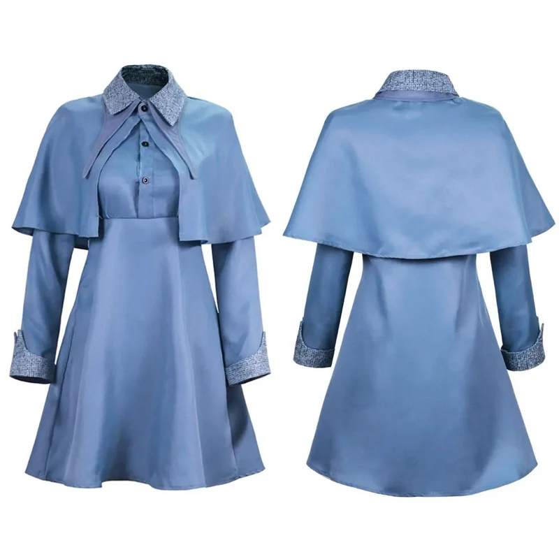Costume de cosplay de la sorcière Fleur Isabelle Delacour de l'école de sorcellerie Beauxbaton, uniforme scolaire magique pour femmes, chapeau, robe, ensemble pour Halloween.