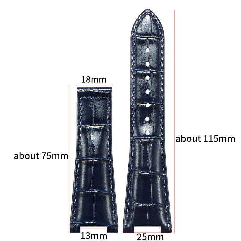 オメガコンステレーション 131.33 シリーズノッチ革時計バンド 25 × 13 ミリメートル 25 × 14 ミリメートルブルー時計ストラップリストバンド時計アクセサリー