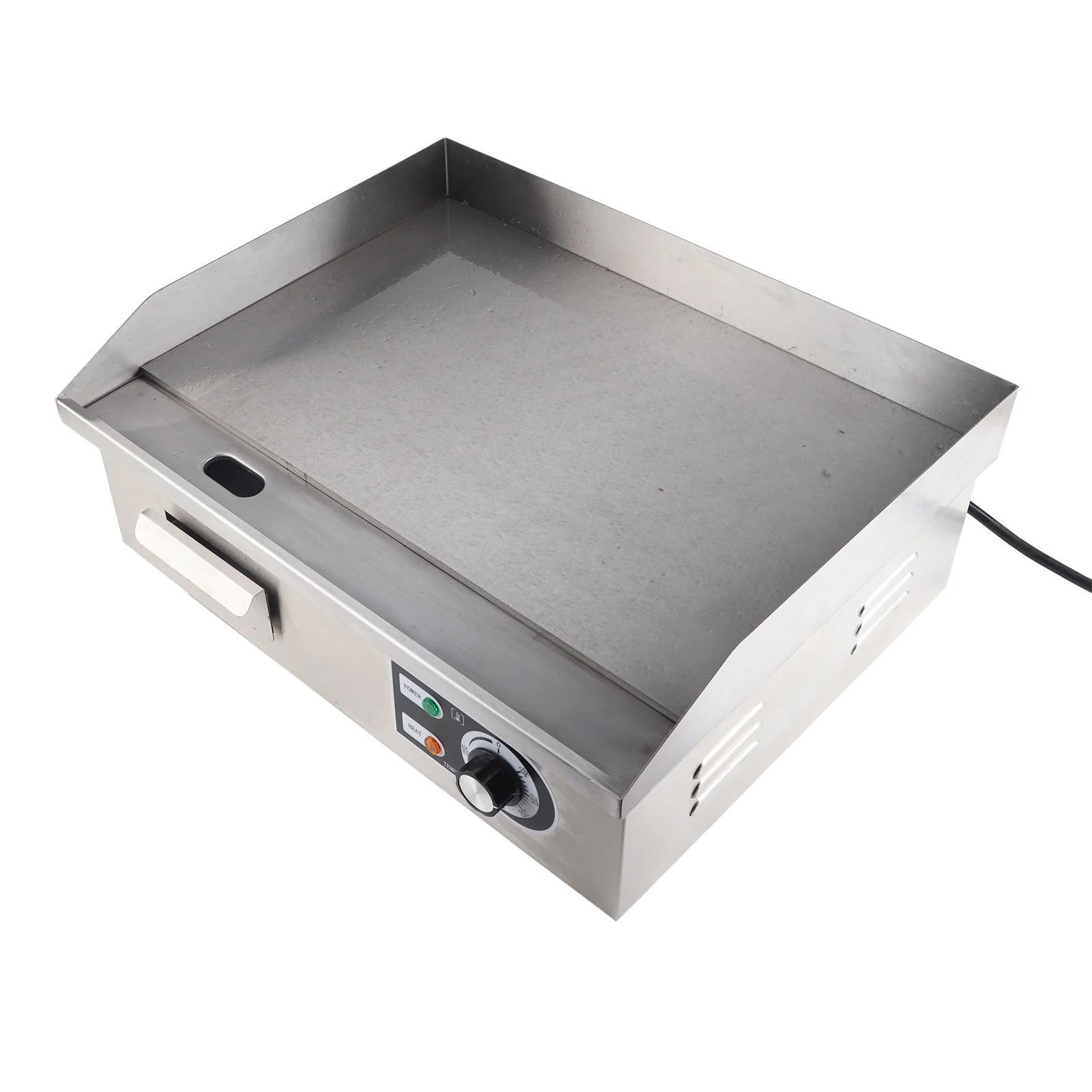 Electric Stainless Steel Griddle Commercial Griddle Electric Countertop Griddle Fast Heating Temperature Adjustable 2000W