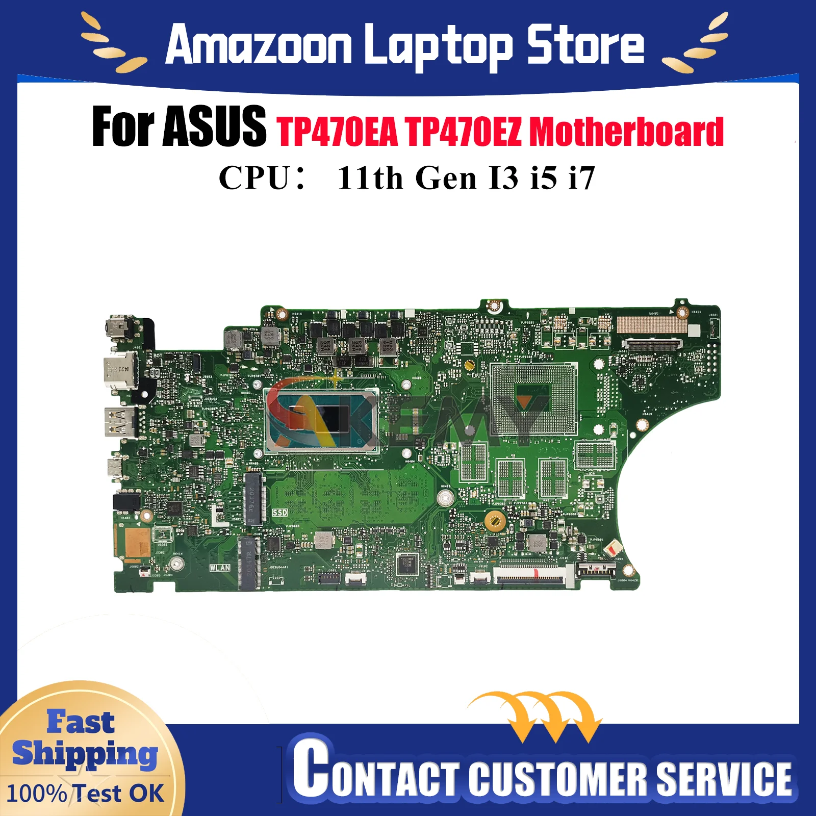 لوحة أم للكمبيوتر المحمول TP470EA لأجهزة ASUS VivoBook Flip TP470E TP470EZ TP470EA اللوحة الرئيسية للكمبيوتر المحمول مع الجيل 11th I3 i5 i7 100% اختبارات موافق