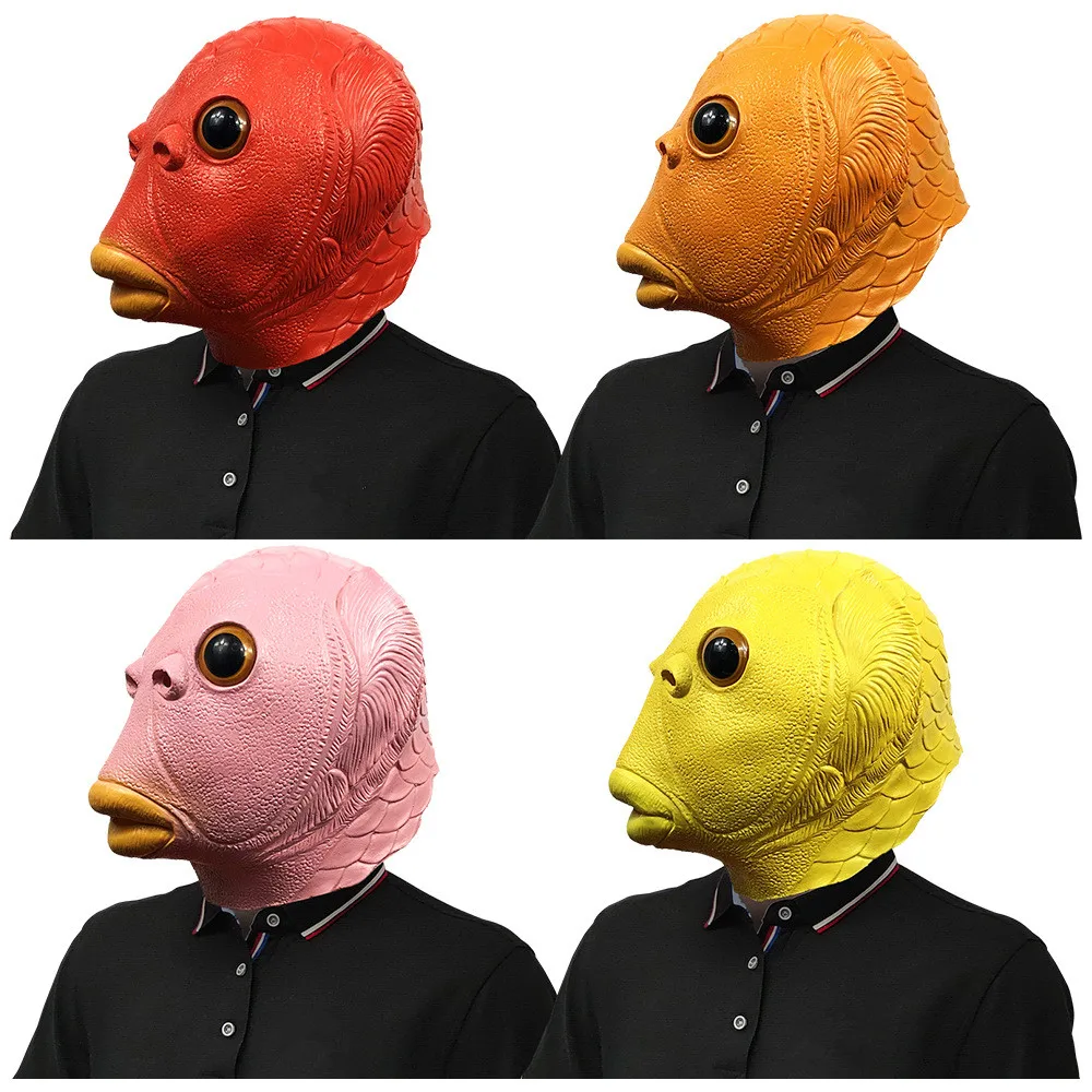 Fischmaske für Erwachsene, Natürliche Latex-Meereskreaturen-Vollkopfmaske für Halloween, Cosplay und Kostümpartys – Detail 4
