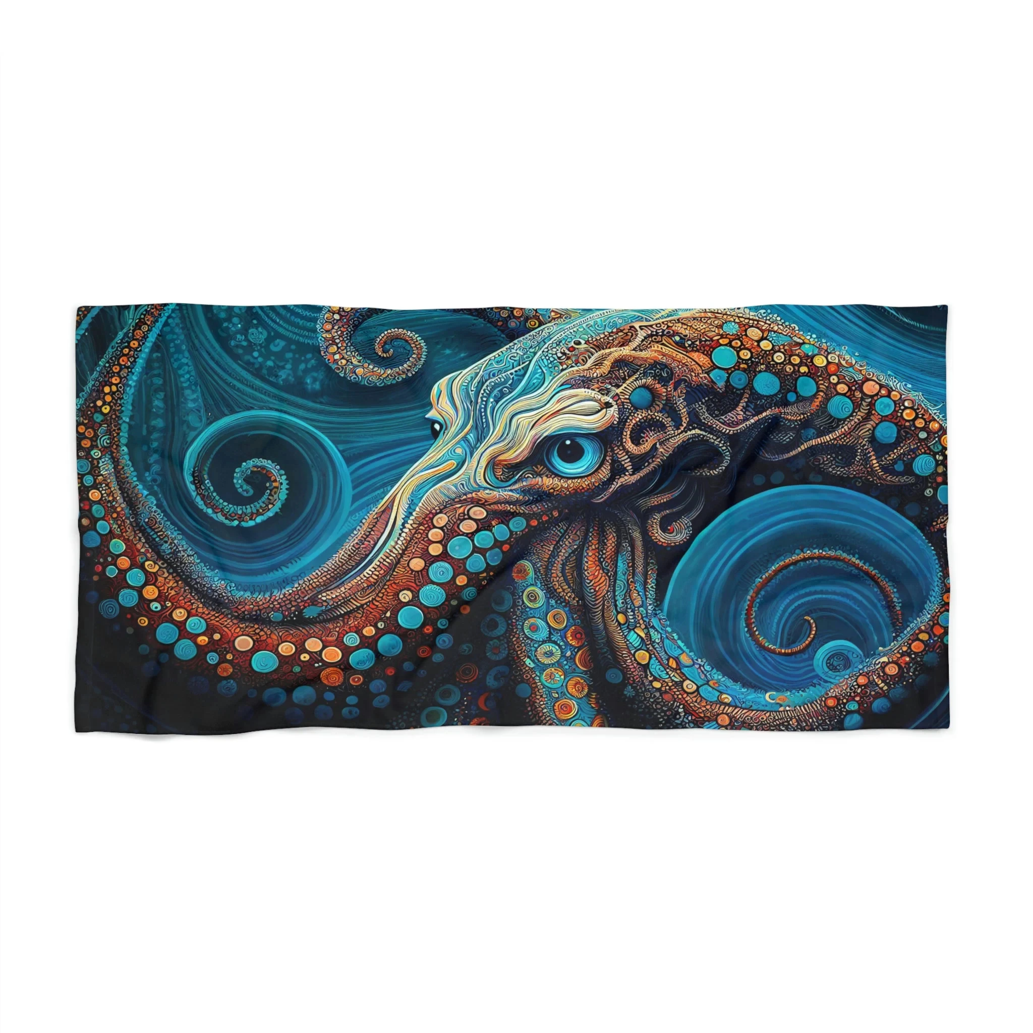 

1 шт. пляжное полотенце Octopus Art: полиэстер с 2D-принтом, легкий быстросохнущий дизайн. Подарок унисекс для кемпинга, серфинга и плавания — мягкий