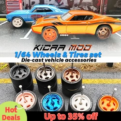 1/64 Wheels with Rubber Tires FUCHS Large Size Refitting Parts for Diecast Model Car Hot Wheels Matchbox Tomica D:13mm 1 Set