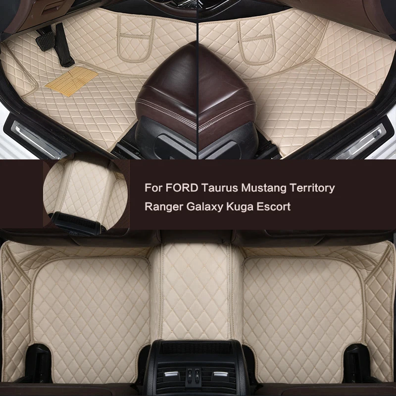 Custom Car Floor Mats Special Leather Carpet Car Accessorie For FORD Taurus Mustang Territory Ranger Galaxy Kuga Escort