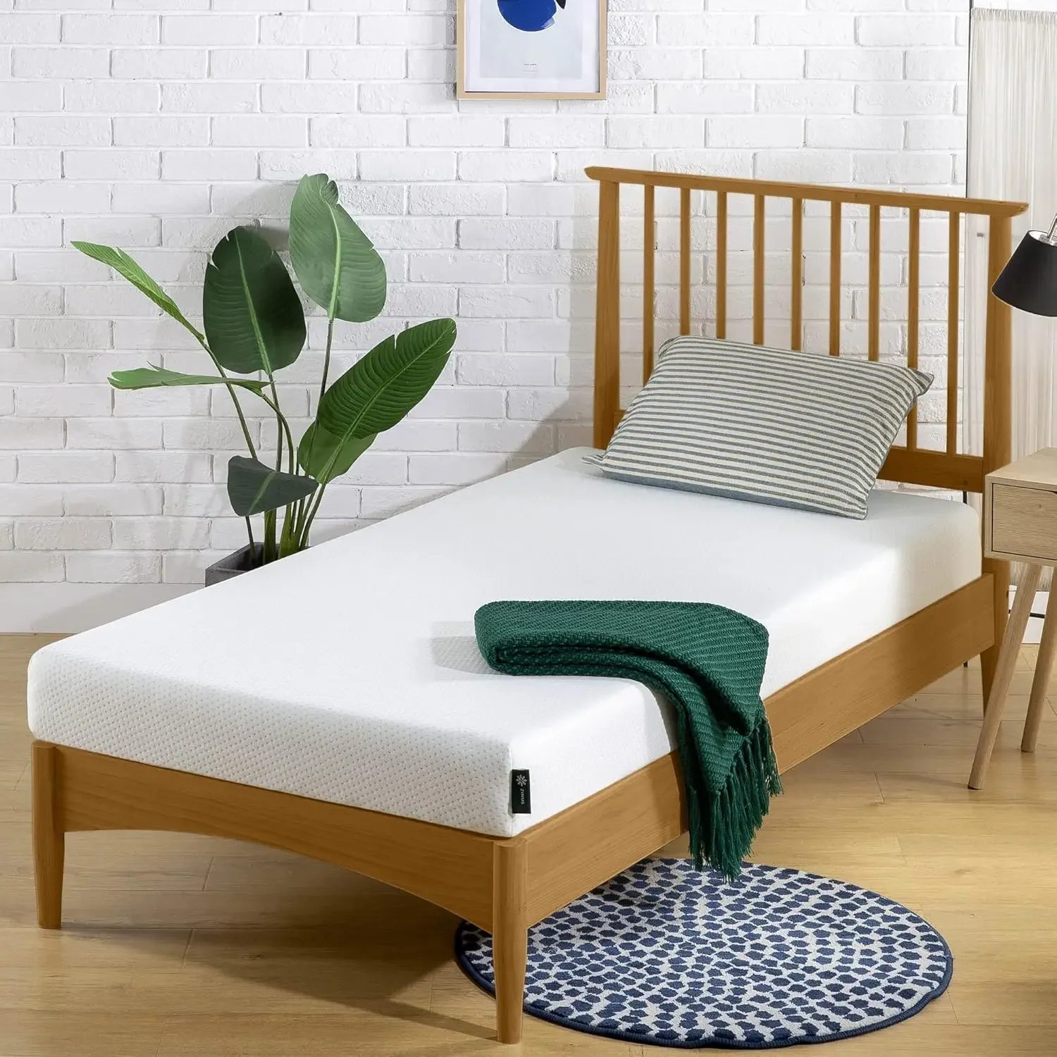 5 Inch Memory Foam Mattress, Twin, Fiberglass Free, Bunk Bed, Trundle Bed, Day Bed Compatible, White