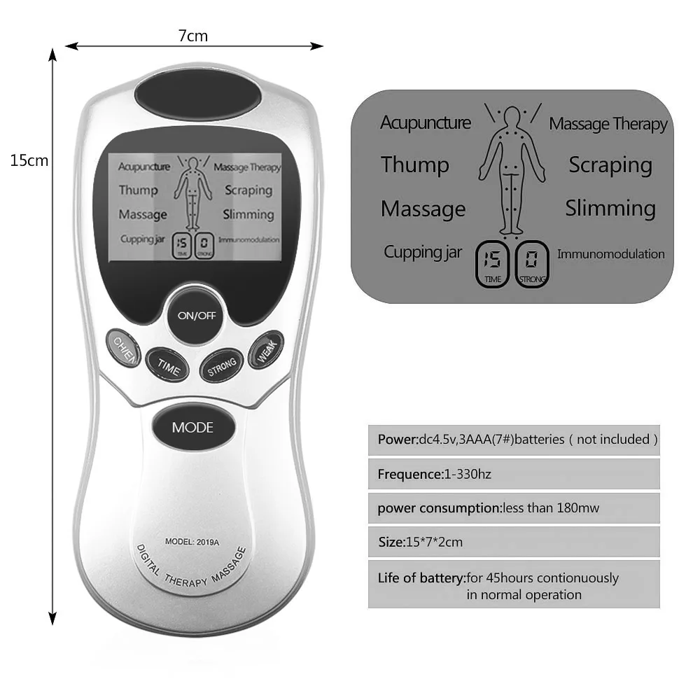 Digital Therapy Machine Relaxation Treatments Massage Pad Pulse Massager Eletric Muscle Stimulator Acupuncture Electrostimulator