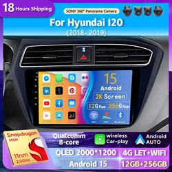 Android14 Car Radio For Hyundai I20 2018 2019 Navigation GPS Multimedia Video Player Stereo wireless Carplay Auto WIFI+4G DSP BT