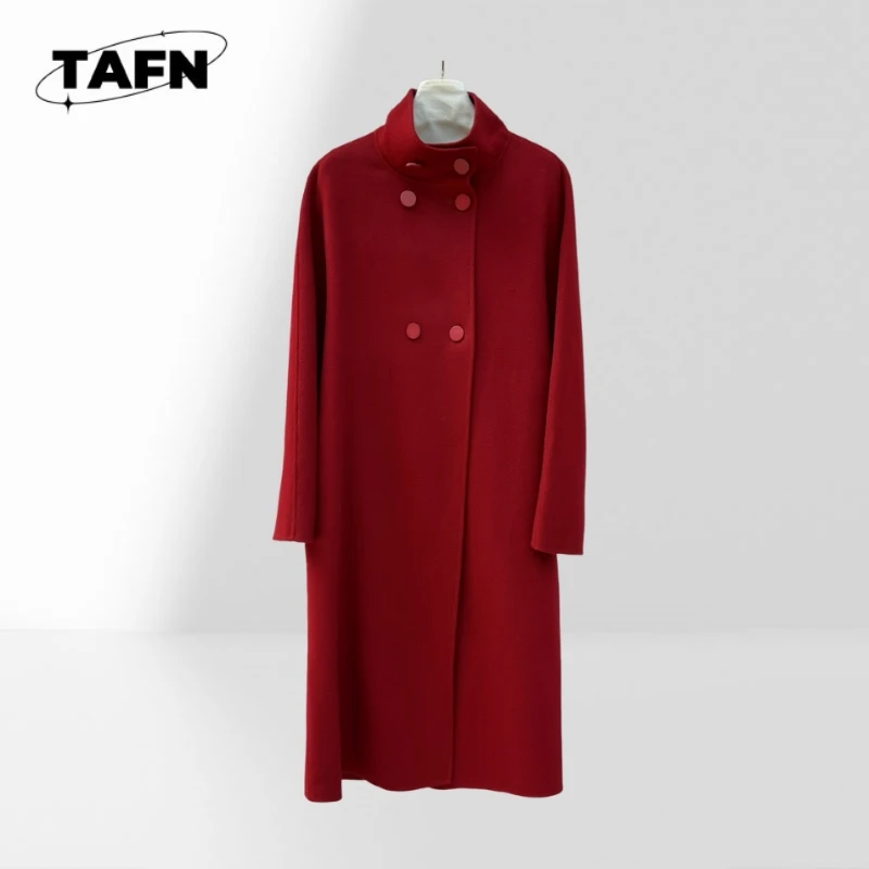 Classic Windproof Trench Coat with Lining  Autumn Long Coat for Women  Minimalist Style Women's Spring Trench AK2128