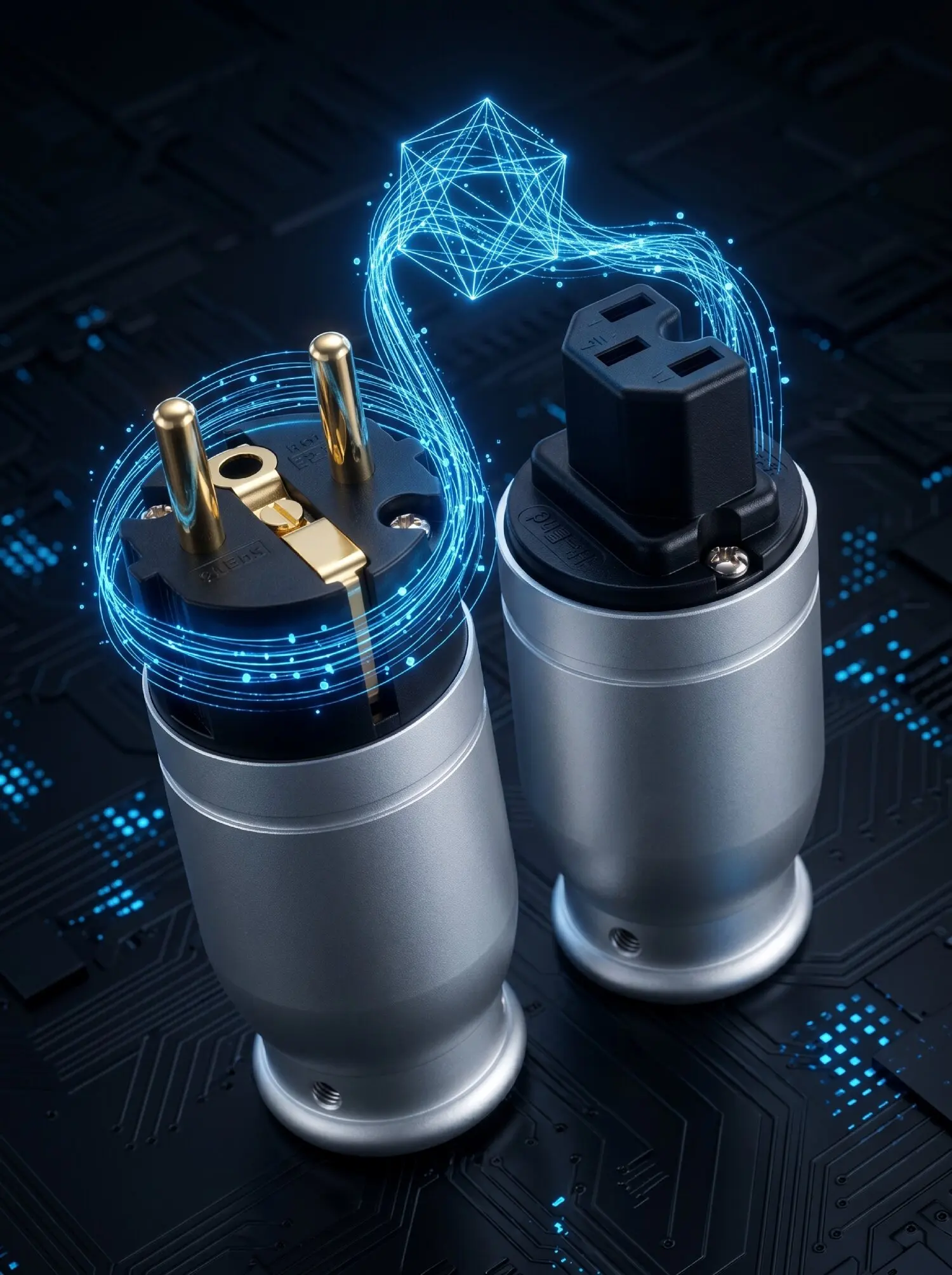 EU Electrical Socket Plug Aluminum Shell Pure Copper Plating Gold Conductor European Standard Power Plug