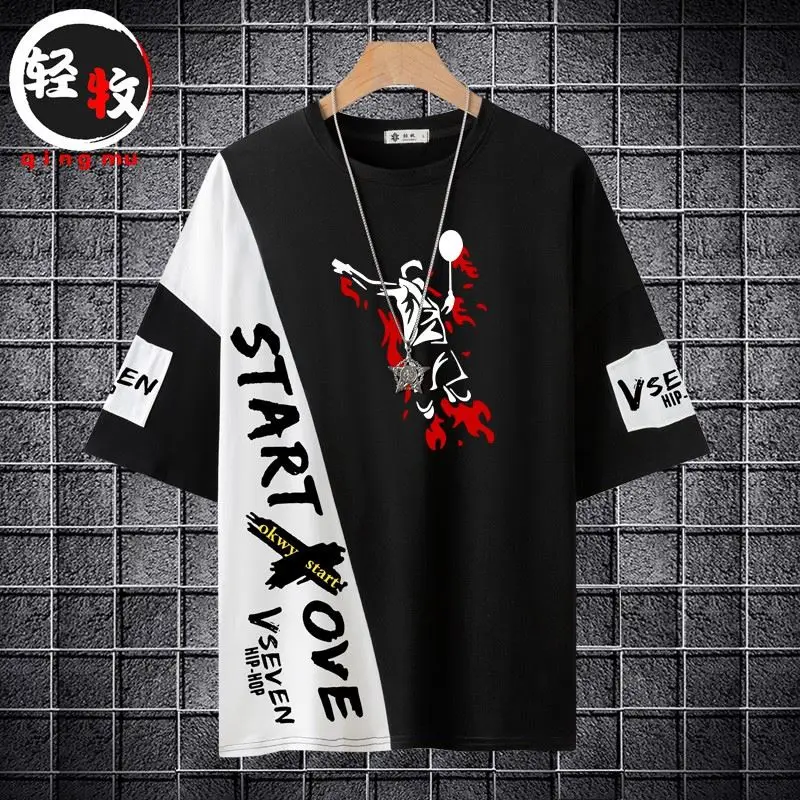 

Повседневная футболка Casual Badminton Association с коротким рукавом, свободного кроя, из хлопка, молодежная, модная, летняя, с принтом, с круглым вырезом