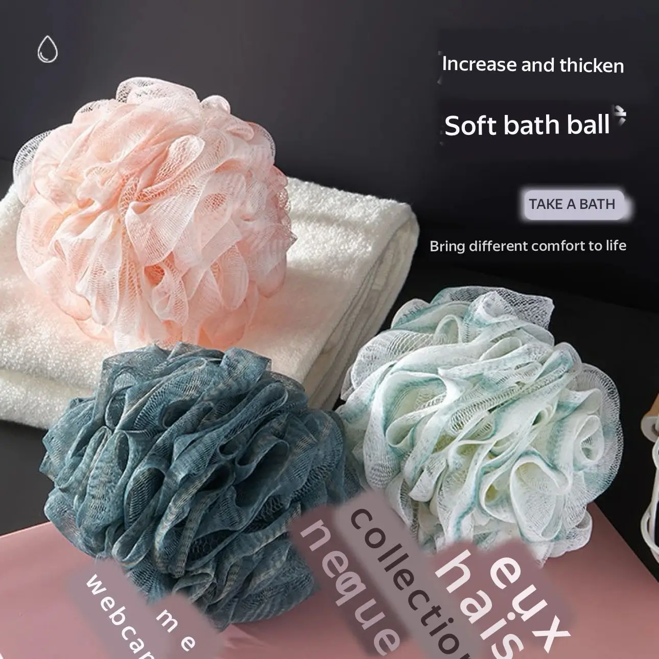 Large Soft bath Ball Bath Flower Premium Non-Loose Bath Towel Bath towel Home Bathroom Foaming mesh bath towel Bath ball