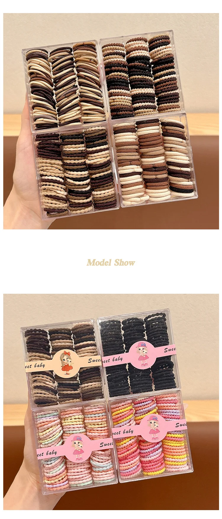 90 teile/satz Koreanischen Stil Candy Farbe Haar Seil für Kinder Hohe Stretch Haar Krawatte Mode Mädchen Scrunchies – Detail 5