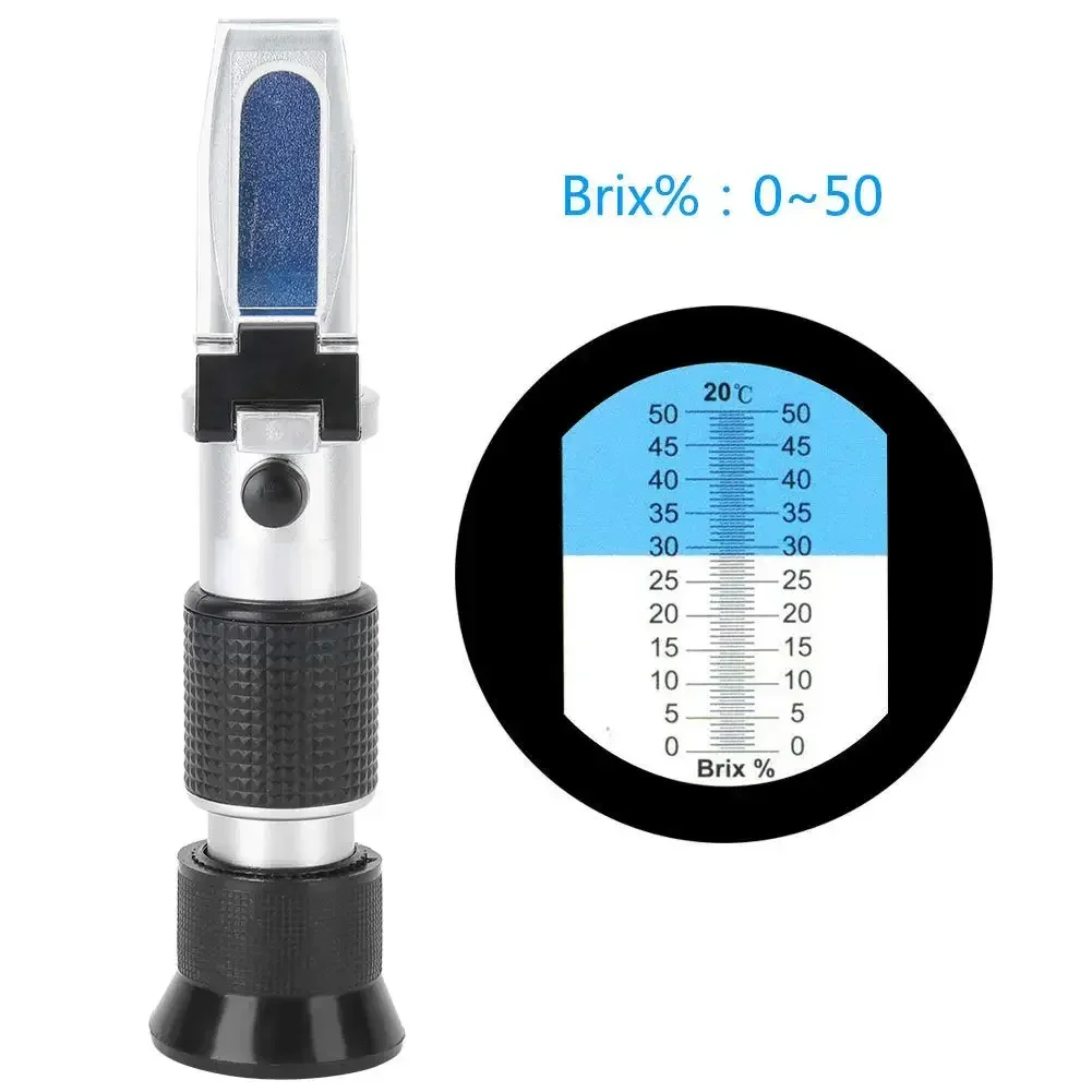 0~50% Handheld Brix Meter Hydrometer ugar Tester Meter for Measuring Sugar Content in Fruit, Honey, Maple Syrup, Wine Making