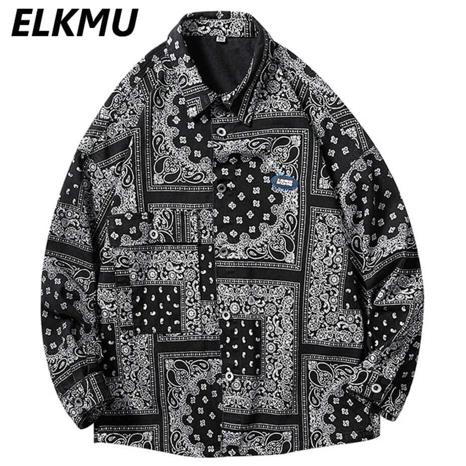 

Paisley Bandana Denim Jacket Y2K Harajuku Streetwear Hip Hop Jackets Men 2023 New Plus Size 5XL Loose Casual Black Jeans Jacket