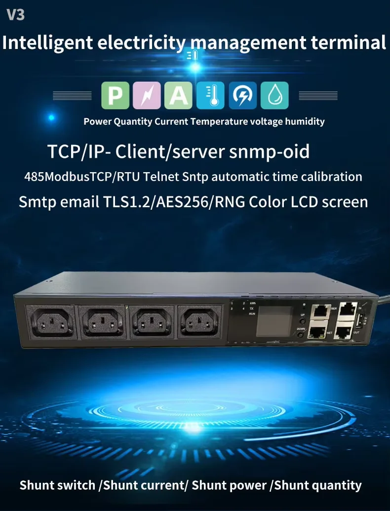 Power distributor rack Smart PDU  Mounted PDU,SSH Snmp TCP Telnet 485modbus Monitor Control OEM PDU power distribution equipment