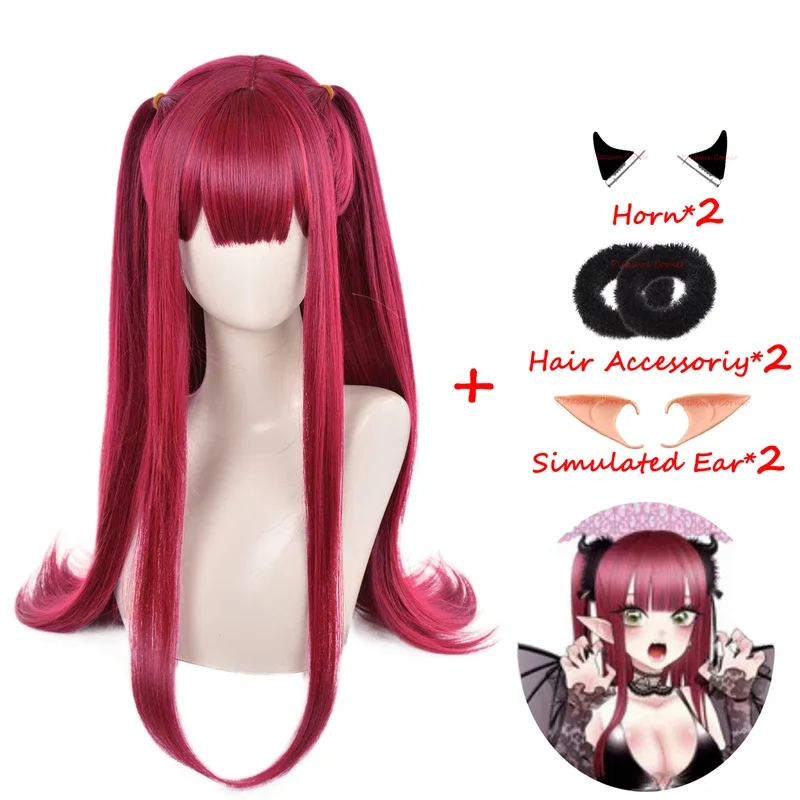 Anime My Dress Up Darling Cosplay Marin Kitagawa / Rizu Kyun Wig My Dress Up Darling Red Kitagawa Marin Devil Cosplay Wig！1e