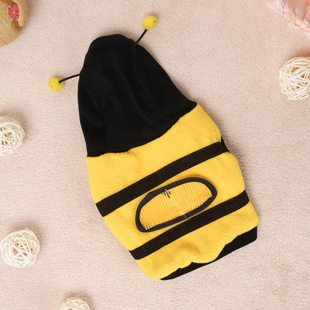 1Pcs Pet Bee Costume Halloween Dog Hoodie Lovely Outfit for Small Pets Festival Pet Bee Costume Dog Apparel Puppy Hoodie