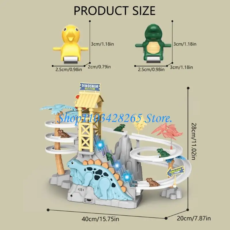 مجموعة لعب متسلقة على شكل ديناصور بمحرك تتميز بمسار عوائق دوار للأطفال بعمر 3 سنوات فما فوق G2TE