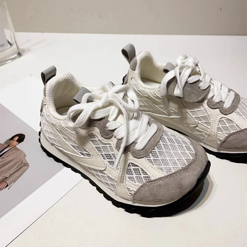 

Sneakers Casual Children Designer Summer Retro Running Shoes Girl Fashion Mesh Fabric Breathable Height Increased Platform Shoes