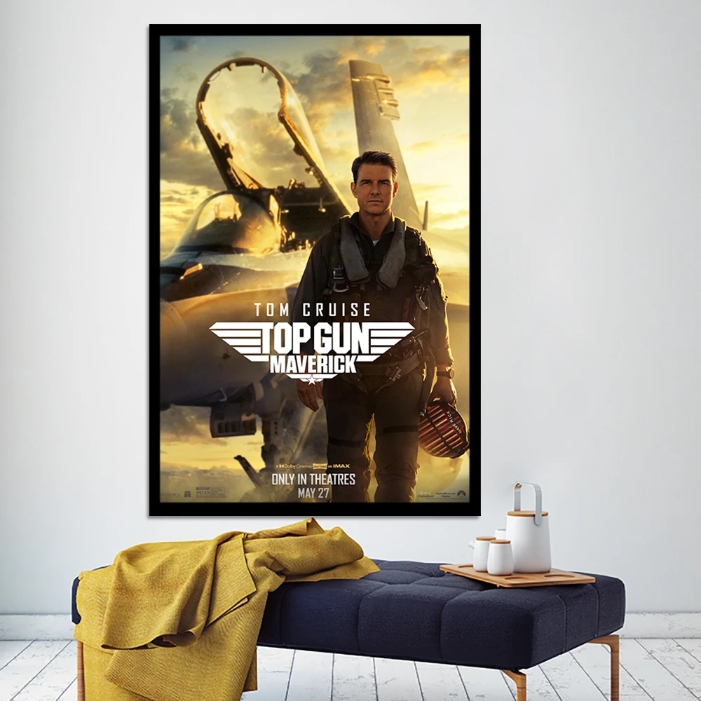 ملصق قماش الفيلم لديكور المنزل، توم كروز HD جدار الفن، اللوحة الزخرفية، حجم مخصص، مافريك، توب غان، 2022