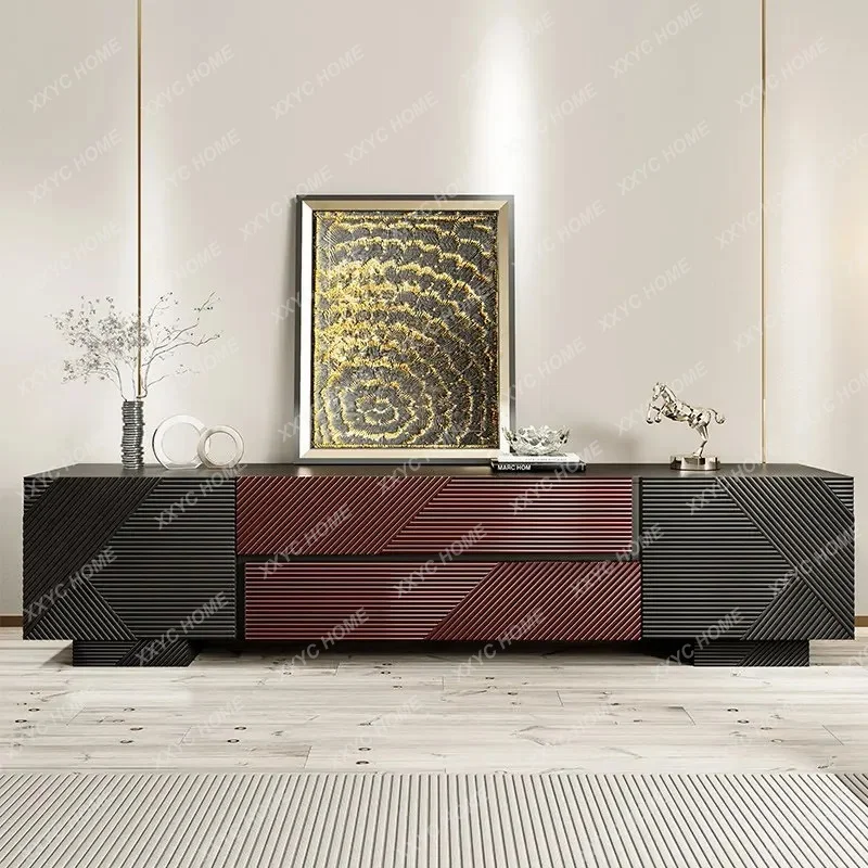 XX light luxury solid wood TV cabinet modern simple stretchable living room floor cabinet