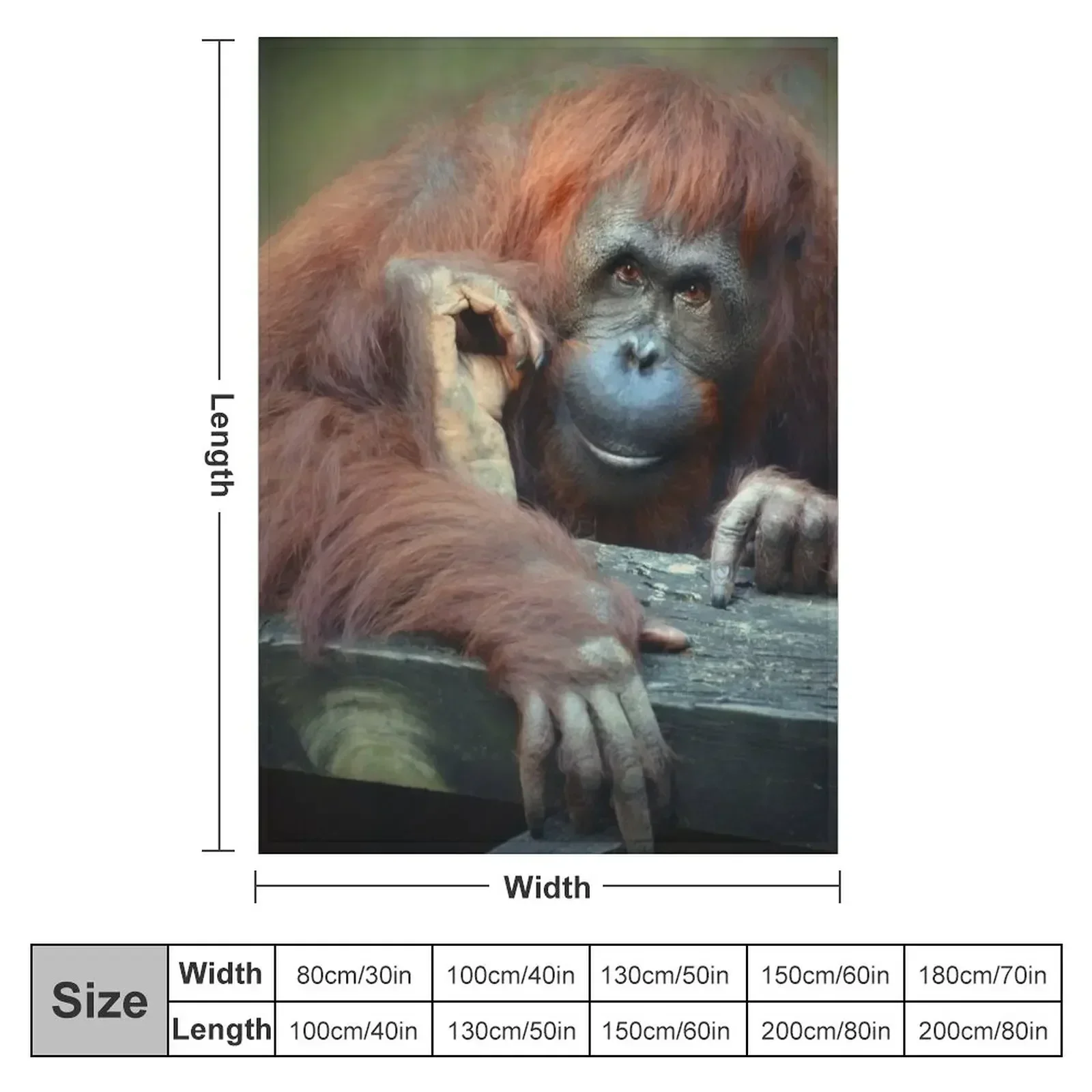 Orangutan Throw Blanket Tourist Bed linens Blankets