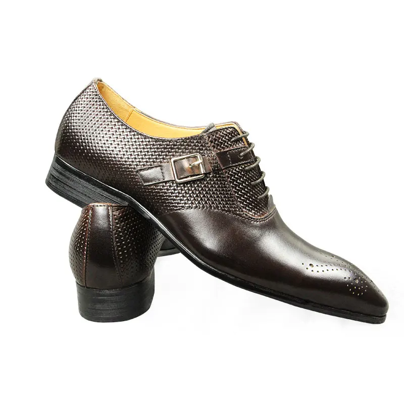 Male Shoes Luxury Office Sapatos Sociais Masculino Party Shoes for Men Fashion Wedding Dress Formal Oxfords Genuine Leather