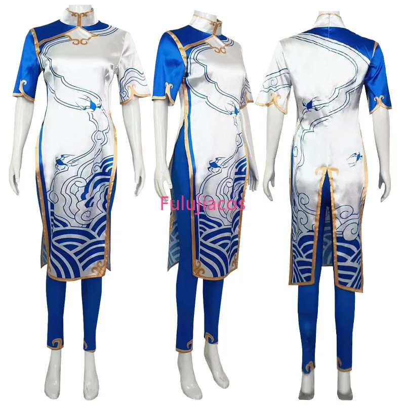 

Chun Li Cosplay Cheongsam Chun-li Costume Dress Pants