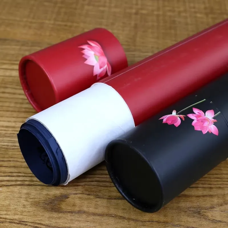 Multifunctional Storage Tube Brush Holder Chinese Calligraphy Scroll Painting Paper Storage Box Container 6.5x36cm