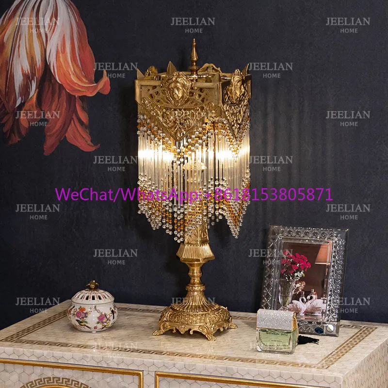 European French luxury all-copper table lamp exquisite villa living room bedroom bedside lamp