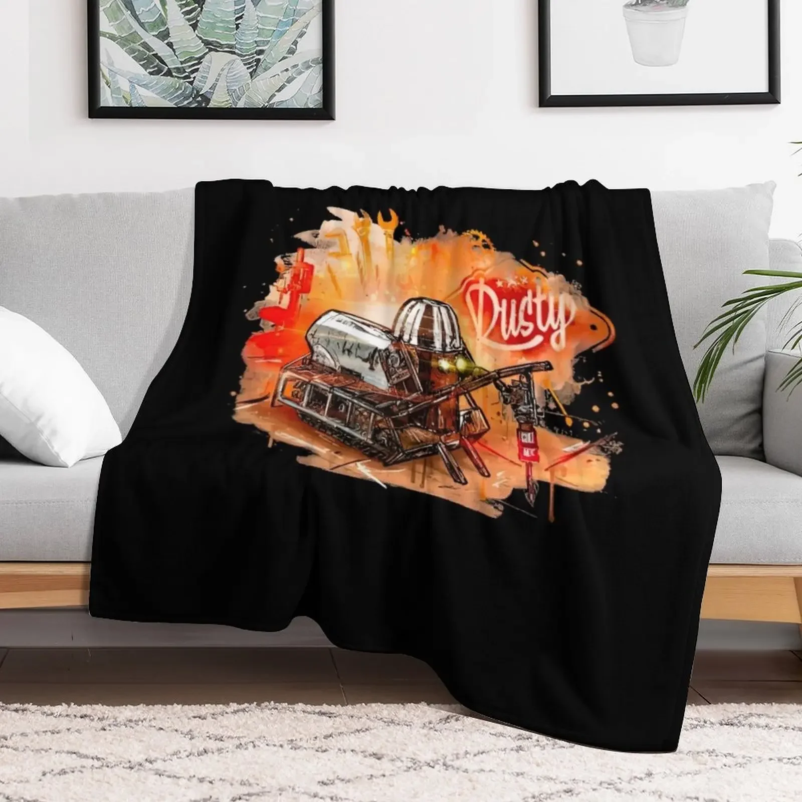 Rusty Battlebots Throw Blanket Decorative Beds Sleeping Bag Flannel Fabric Blankets