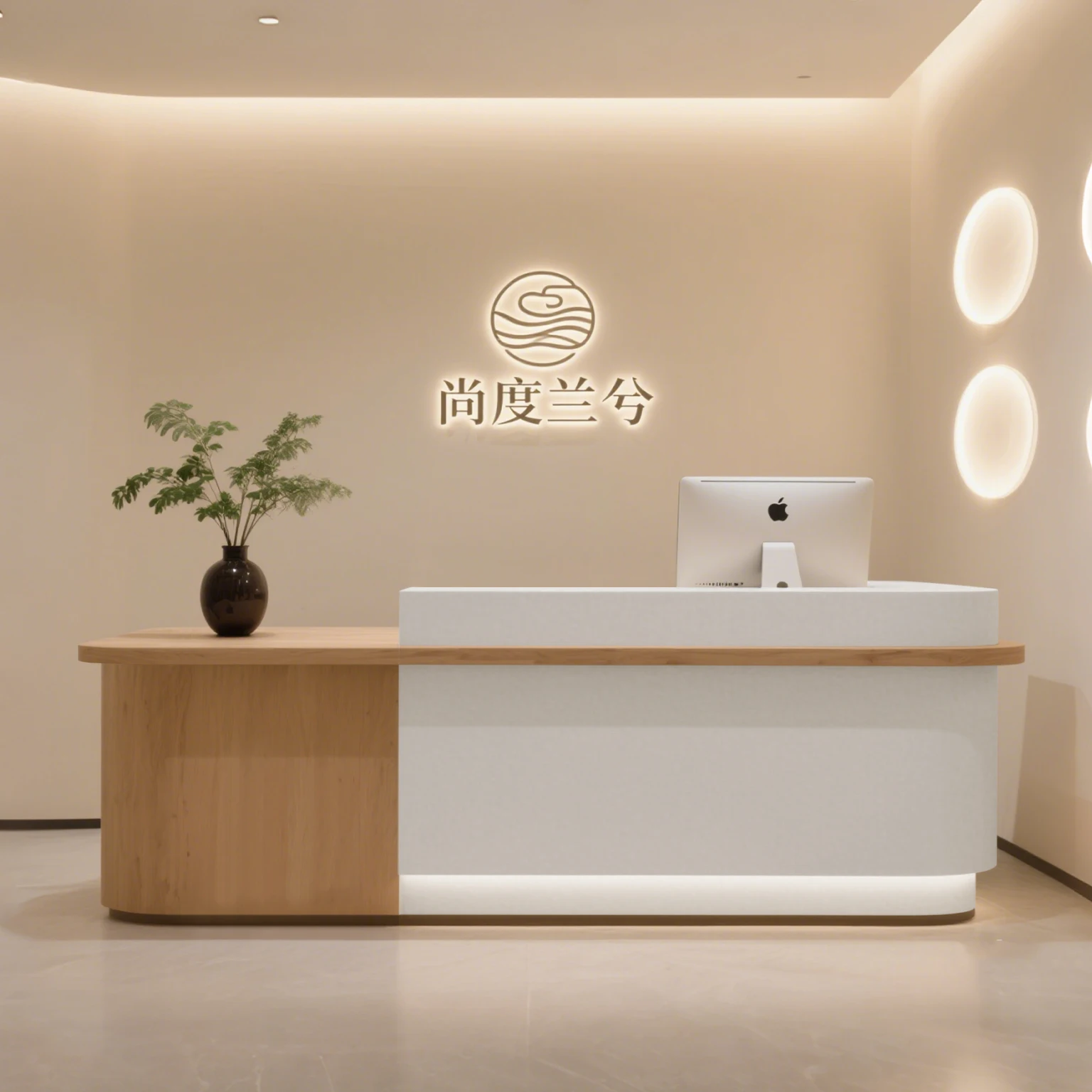 

Sophisticated Solid Wood Reception Desk with Integrated Storage for Office Hotel Lobby Front Desk Office Furniture Executive