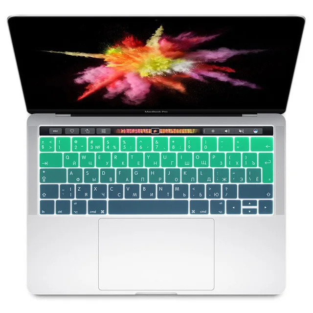 EU Russian for Macbook NEW Pro 13 15 with Touch Bar A1706 A1707 Euro UK Version Ultra Thin Silicone Keyboard Cover Sticker