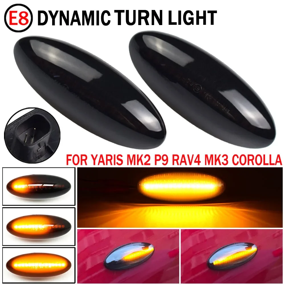 LED Turn Signal Light Dynamic Side Marker Fender Sequential Lamp For Toyota Yaris Vitz XP90 RAV4 XA30 MK3 Auris E150 Corolla