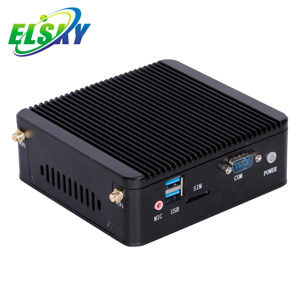 ELSKY Fanless Pocket Celeron Mini Pc Linux Nano 19 Dual Cores J1900 Processor With LAN for Industrial Computer  12V DDR3 MSATA