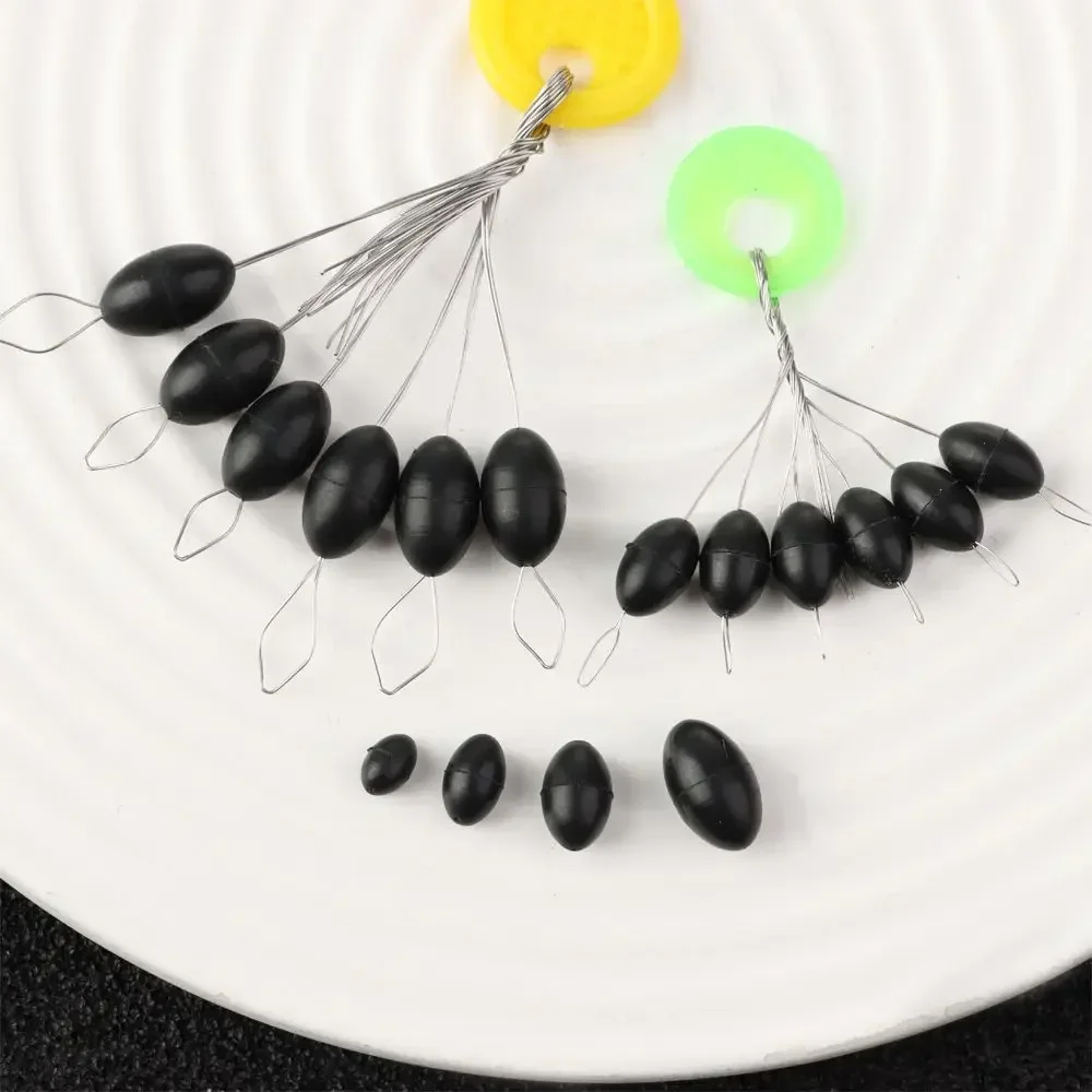 10pcs Oval High Concentricity Catfish Flotador Resistance Fishing Accessories Luminous Space Beans Line Stopper  Rubber Float