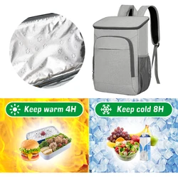 30L Cooler Backpack Capacity Waterproof Picnic Refrigerator Lunch Bag Fresh Keeping Cooler Insulated Leak-Proof Lunch Bag